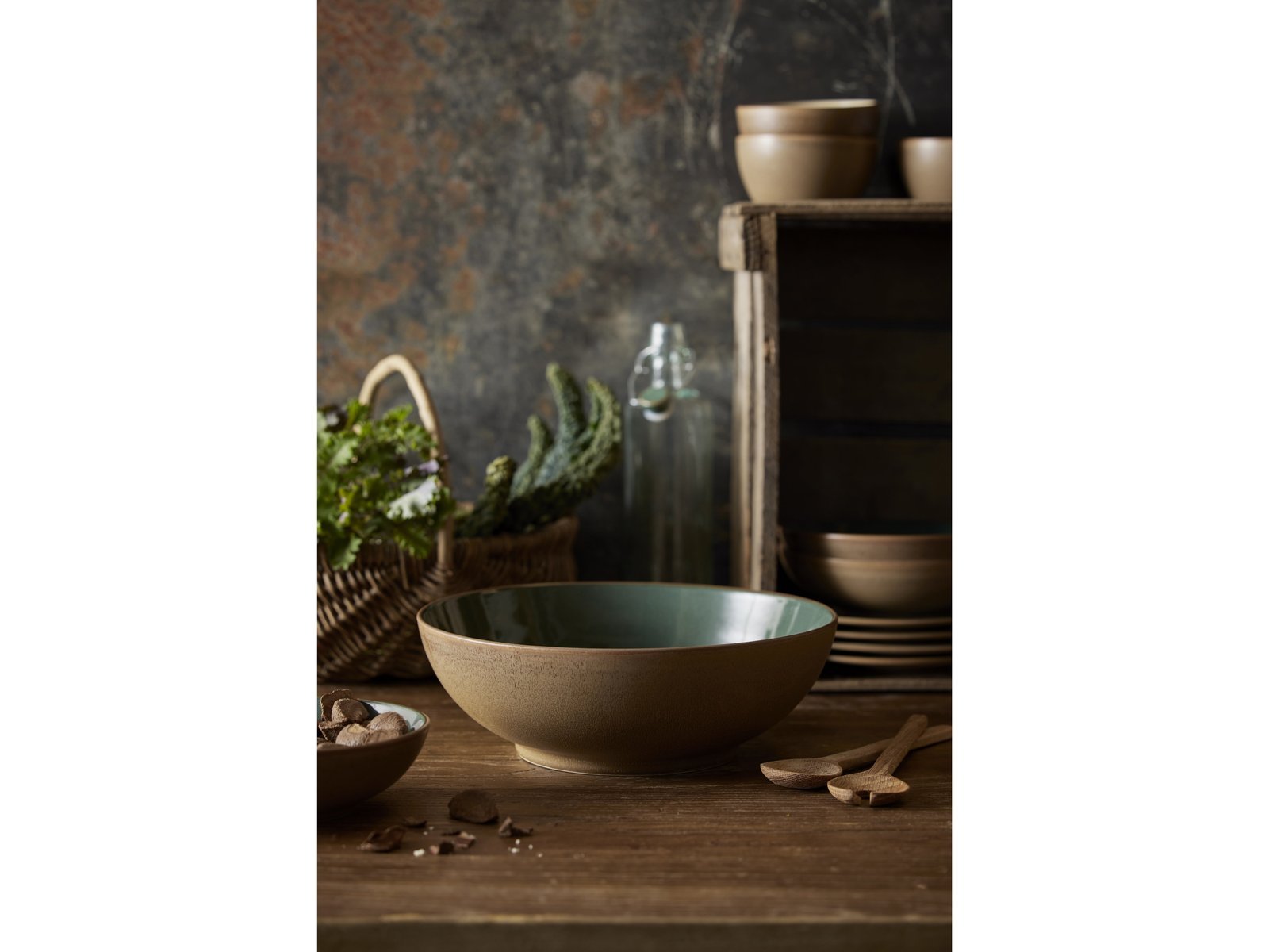 Salad Bowl Wood 24 Cm Wood/Forest Stoneware - Image 11