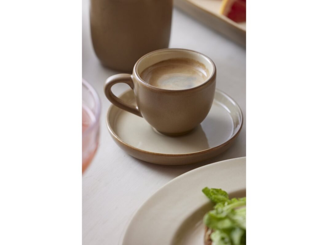 Bitz Wood Espresso Cup with Saucer 7 cl in Wood/Sand (2)