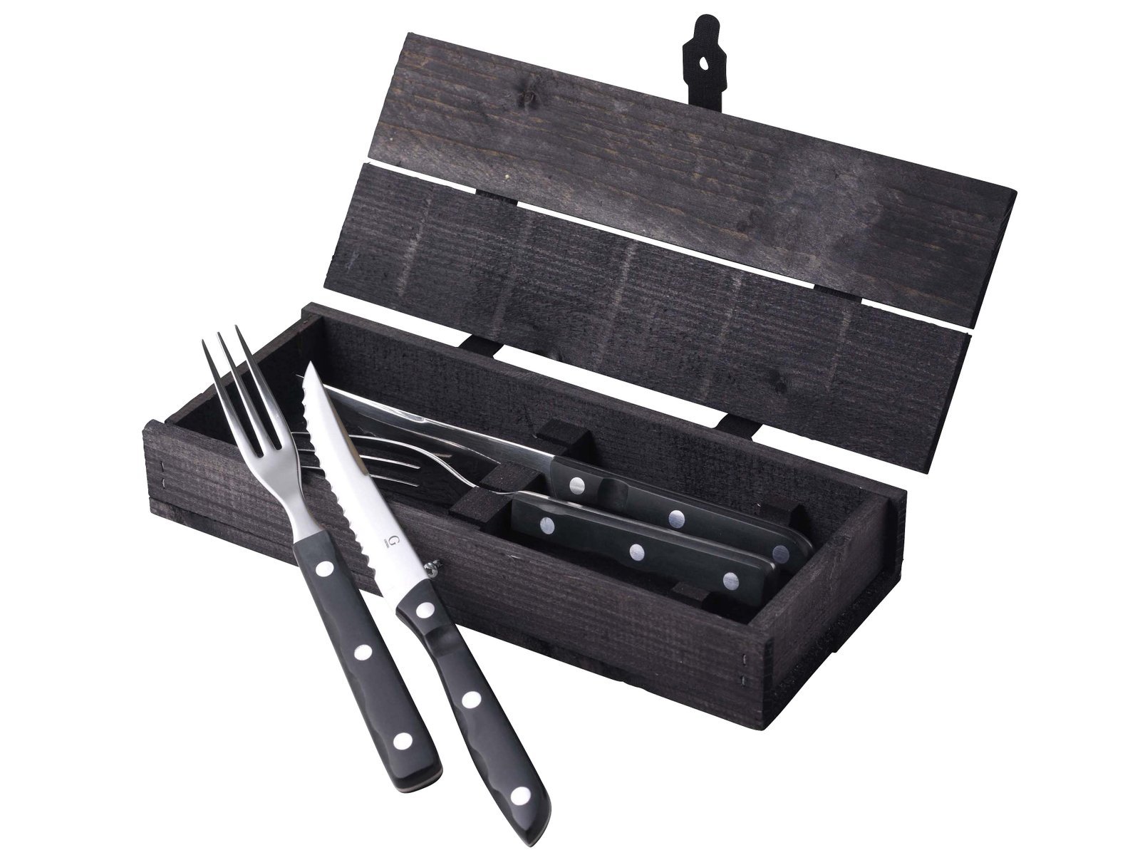 Steak Cutlery Old Farmer Black 4 Parts Black/Steel