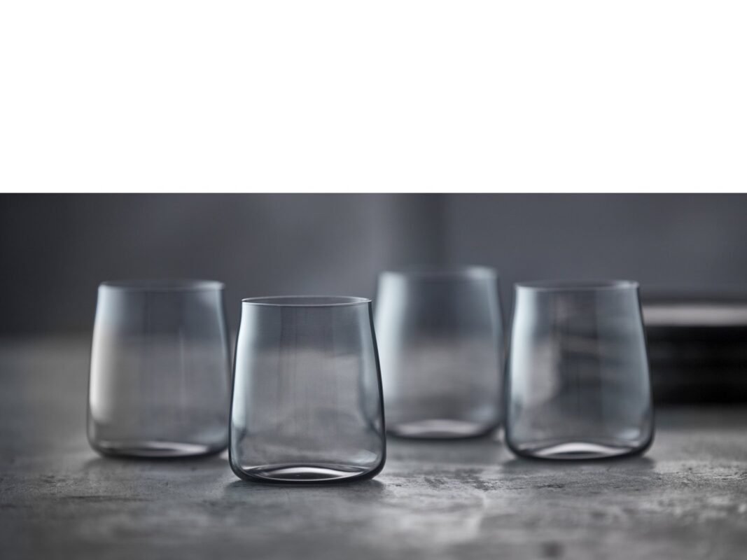 Lyngby Glas Zero Water Glass 42 cl, 4 pcs in Smoke (6)
