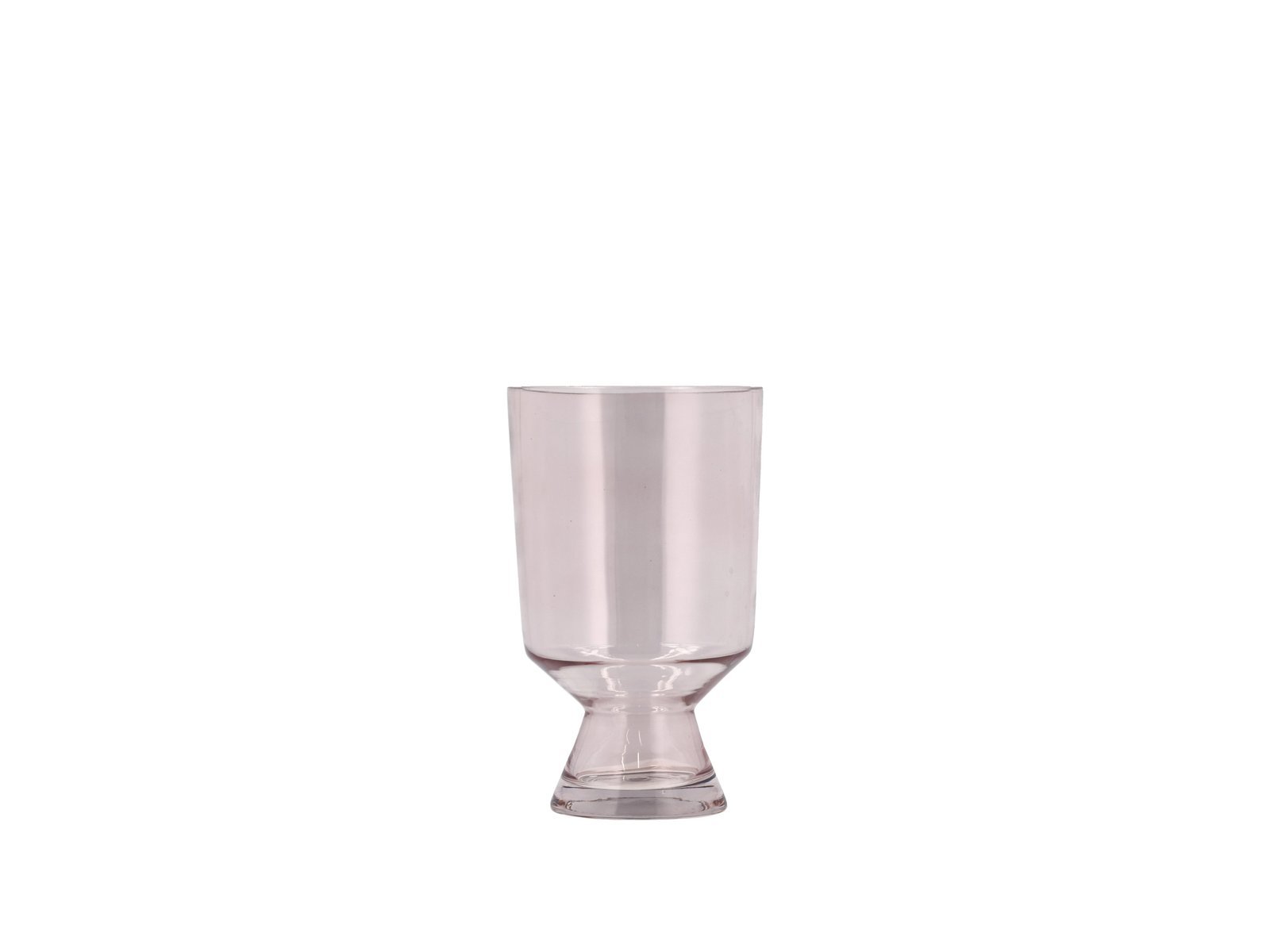 Vase Drum D12 X 19.5 Cm Pink Glass