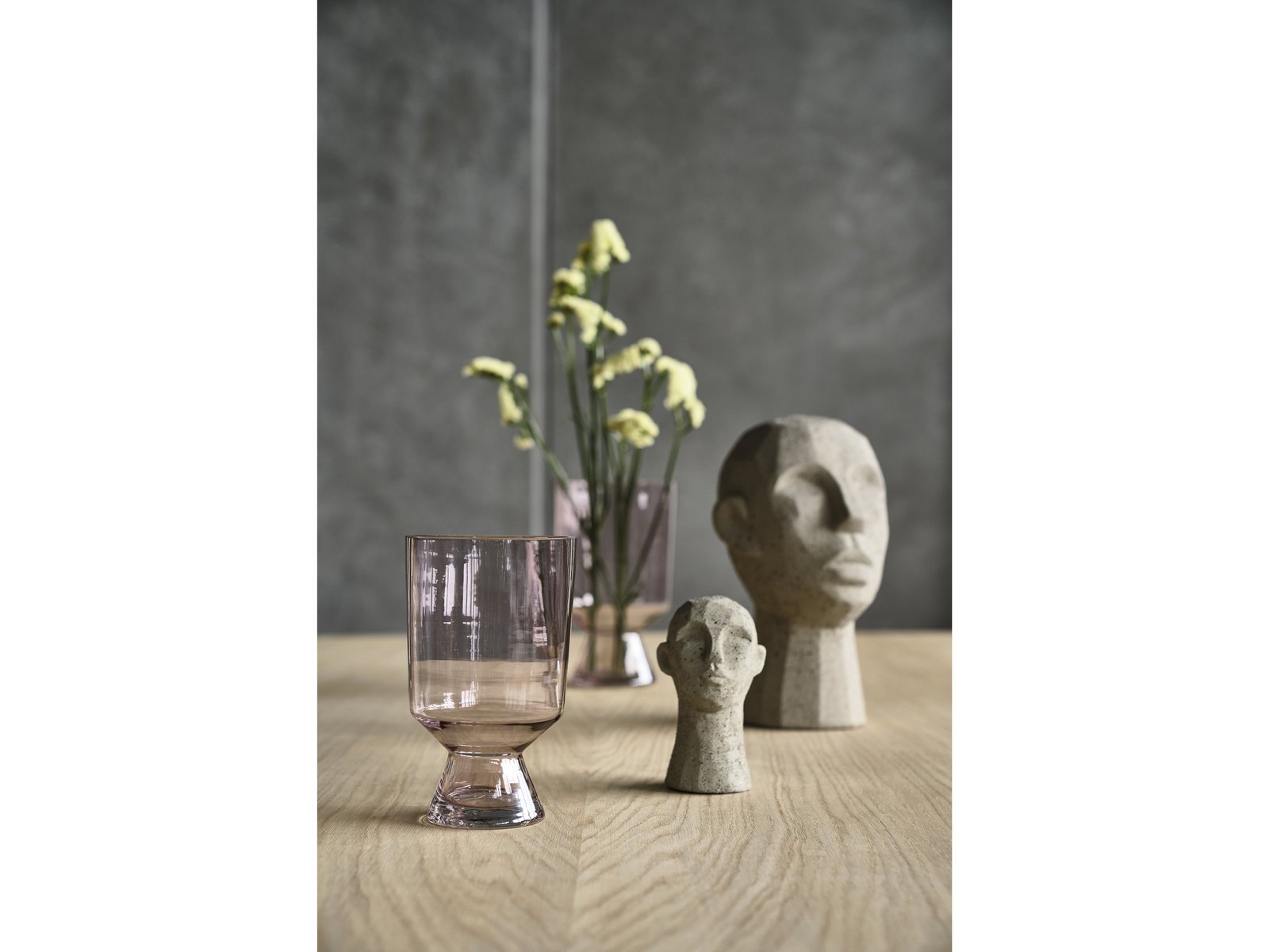 Vase Drum D12 X 19.5 Cm Pink Glass - Image 5