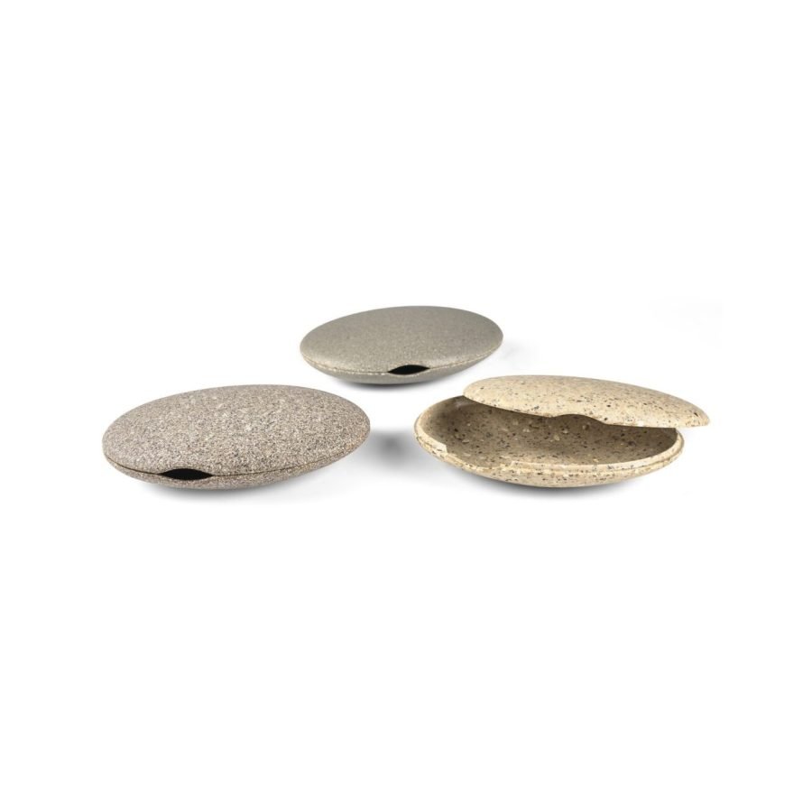 Villa Collection Sten Lidded Figures 21 cm, Set of 3 in Natural