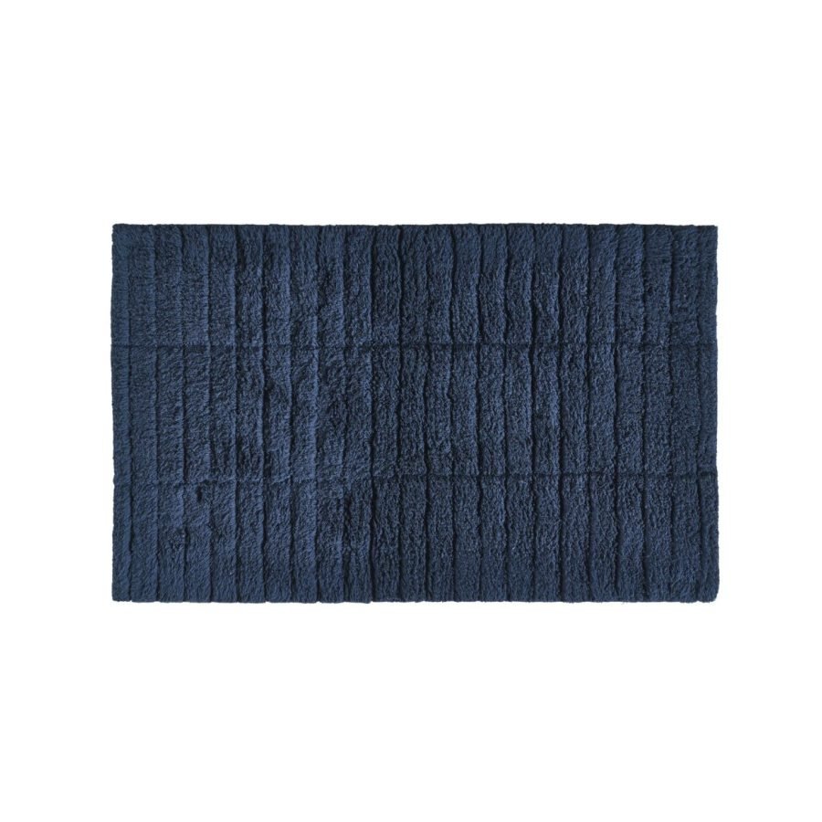 Zone Denmark Tiles Bath Mat 80 × 50 cm in Dark Blue