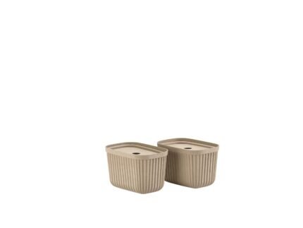 Pulp Storage Box 23 × 15 cm, 2 pcs – Natural Brown
