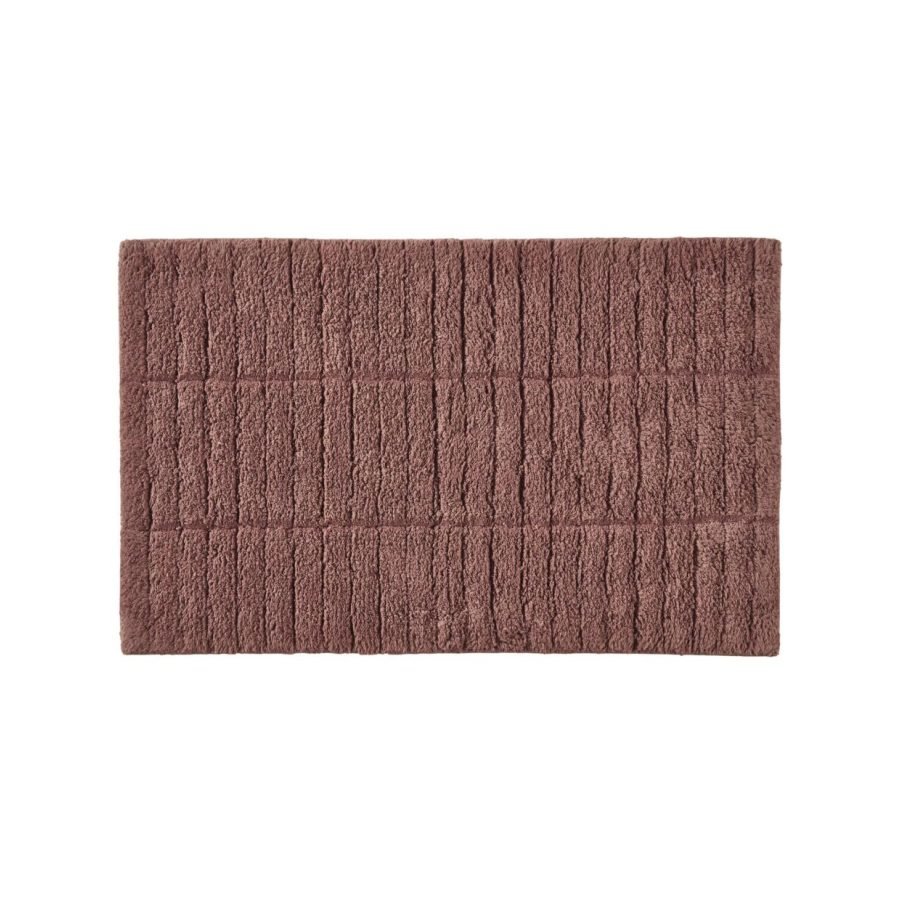 Tiles Bath Mat 80 × 50 cm – Peach Red