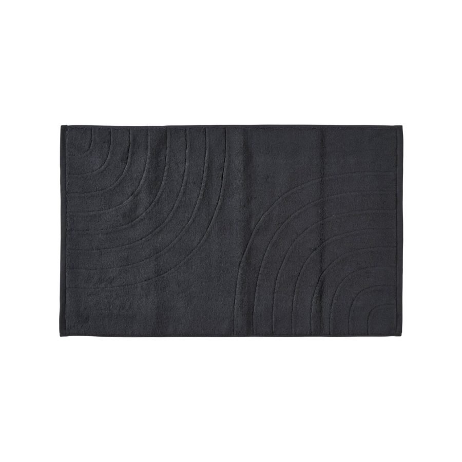 Time Bath Mat 80 × 50 cm – Black