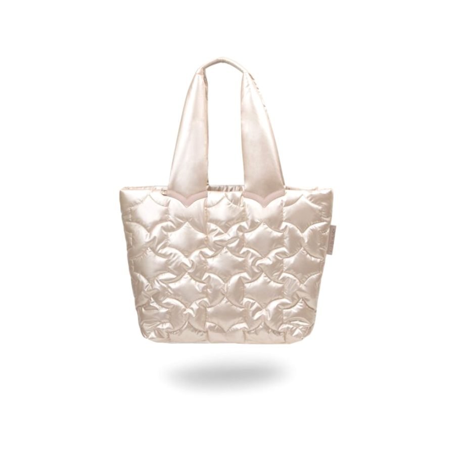 ANY DI Puffer Bag Champagne in coated polyester & vegan leather