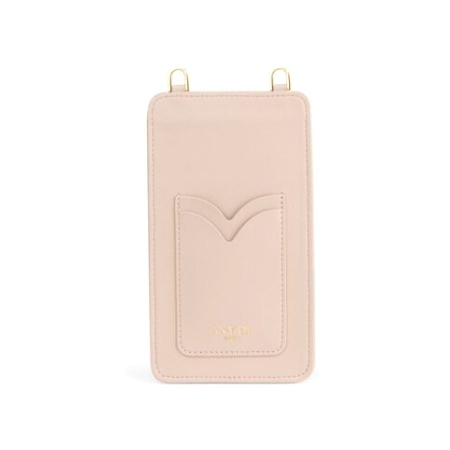 ANY DI Phone Pouch Nude in suede & vegan leather