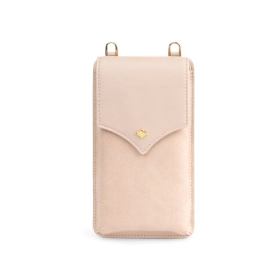 ANY DI Phone Pouch Nude in suede & vegan leather (2)