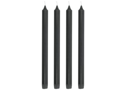 Aia Crown-Top Candle 30 cm, 4 pcs – Black