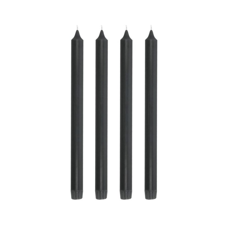 Villa Collection Aia Crown-Top Candle 30 cm, 4 pcs in Black