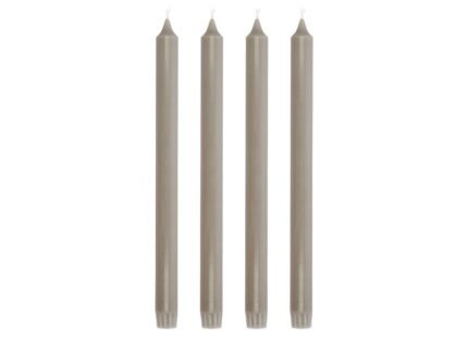 Aia Crown-Top Candle 30 cm, 4 pcs – Taupe