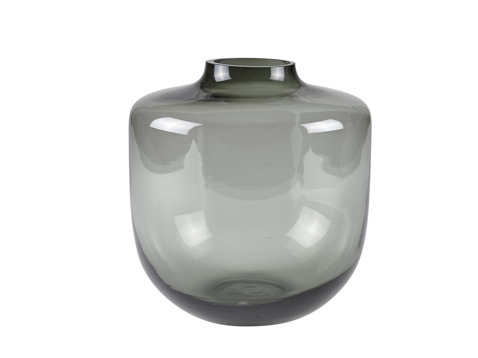 Vase Daun 21 Cm D20 Cm Grey Glass