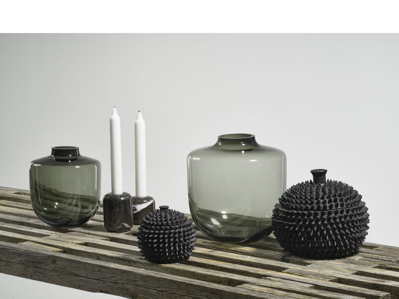 Vase Daun 21 Cm D20 Cm Grey Glass - Image 6