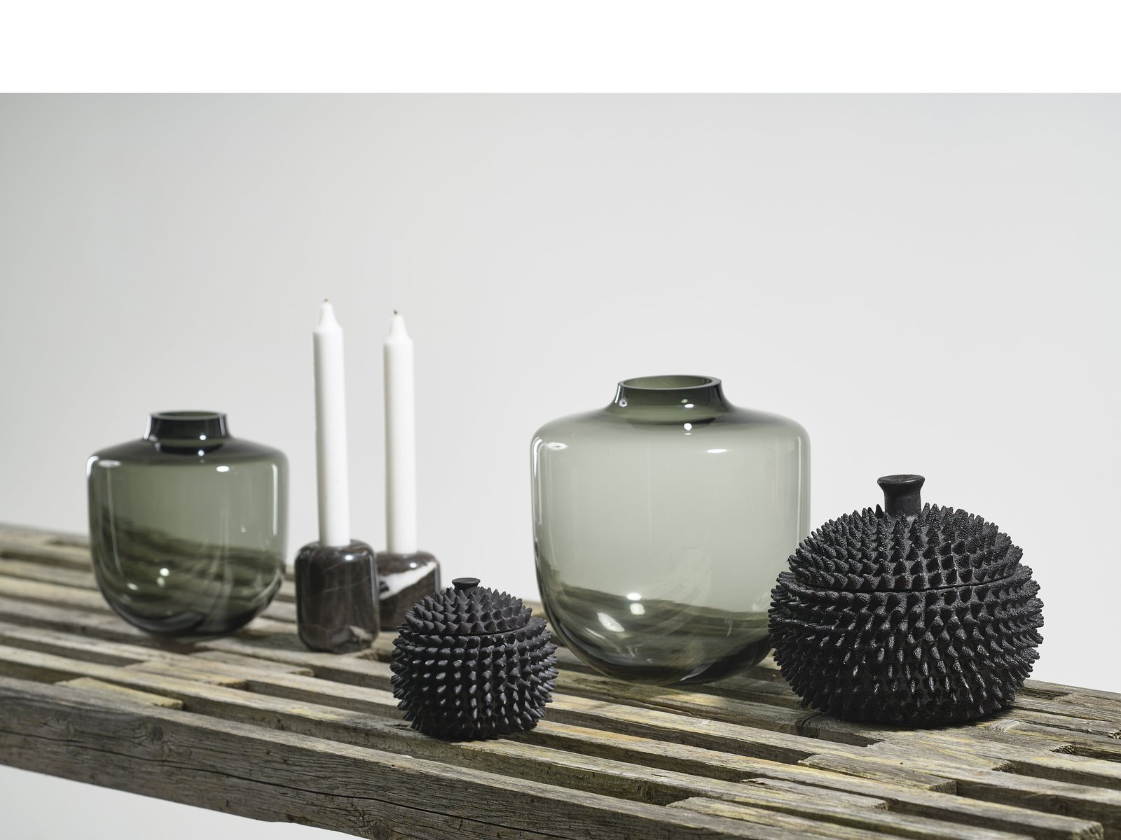 Vase Daun 21 Cm D20 Cm Grey Glass - Image 7