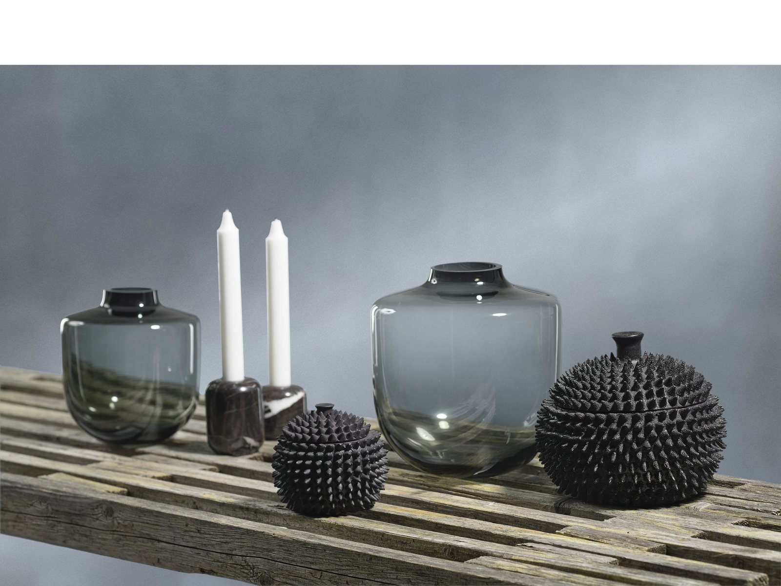 Vase Daun 21 Cm D20 Cm Grey Glass - Image 9