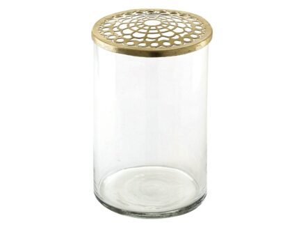 Elva Vase with Brass Lid Ø10 × 15.5 cm