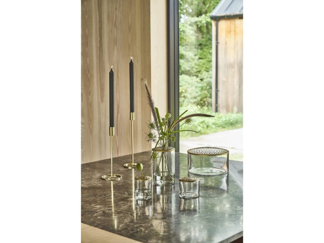 Villa Collection Elva Vase with Brass Lid Ø10 × 15.5 cm (3)
