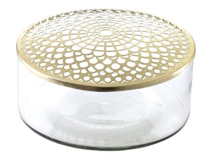Elva Vase with Brass Lid Ø20.5 × 10 cm