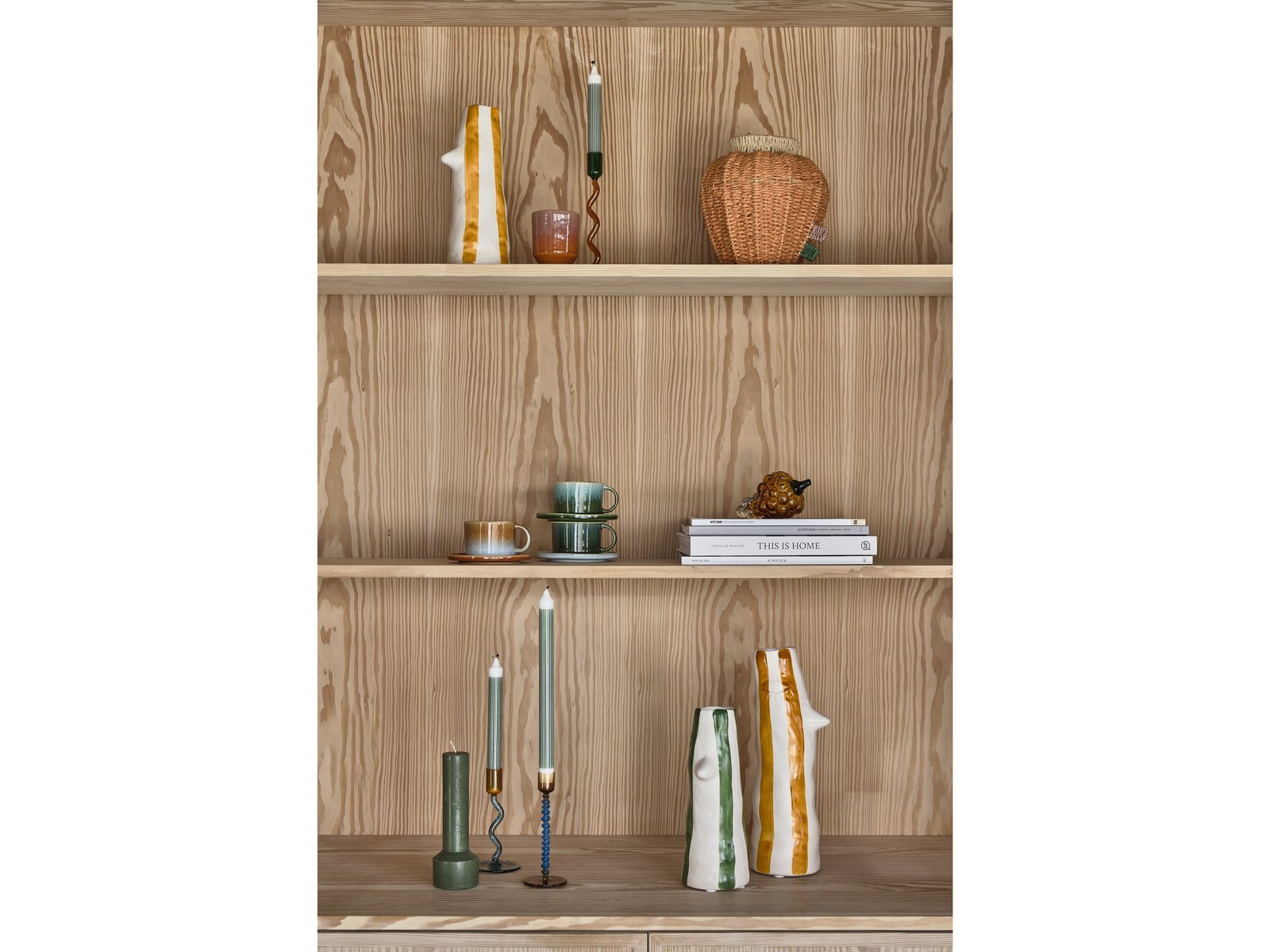 Pillar Candle Hvils D7 X 20 Cm Dark Green Paraffin/Stearin - Image 2