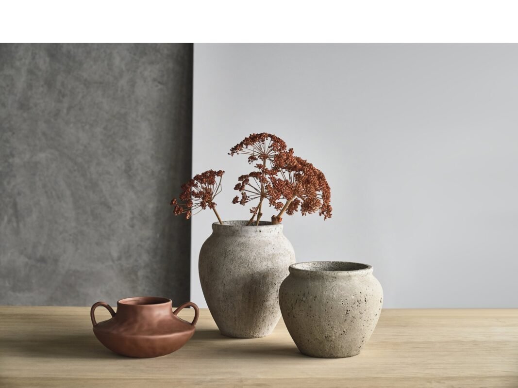 Villa Collection Loev Decorative Jar 25 cm in Cement (10)