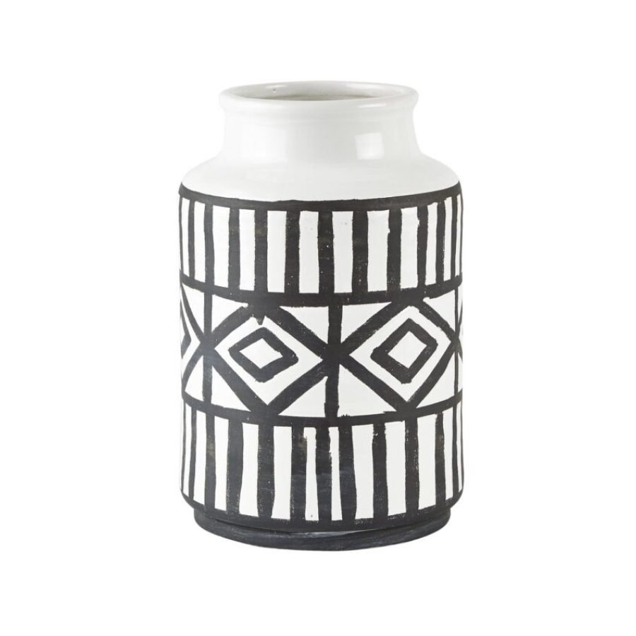 Villa Collection Ceramic Vase 24.5 cm in White/Black