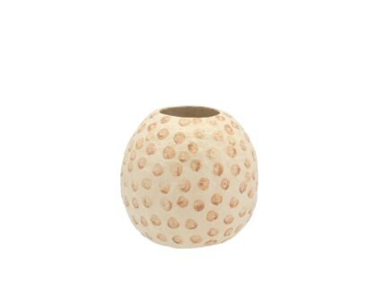 Tana Decorative Vase Ø18.5 × 20 cm – Cream/Nougat
