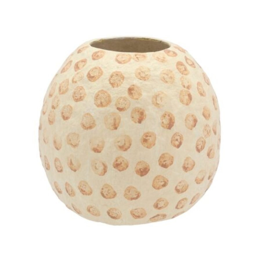 Villa Collection Tana Decorative Vase Ø18.5 × 20 cm in Cream/Nougat