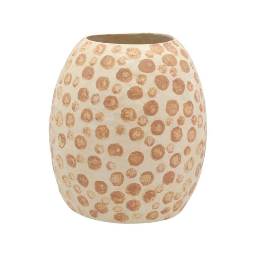 Villa Collection Tana Decorative Vase Ø23.5 × 28.5 cm in Cream/Nougat
