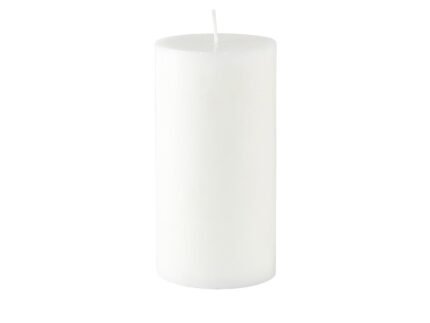 Trae Pillar Candle Ø7.8 × 15 cm – White