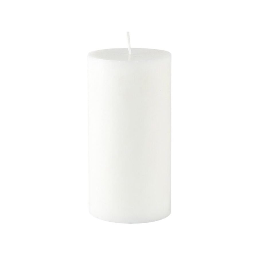 Trae Pillar Candle Ø7.8 × 15 cm – White