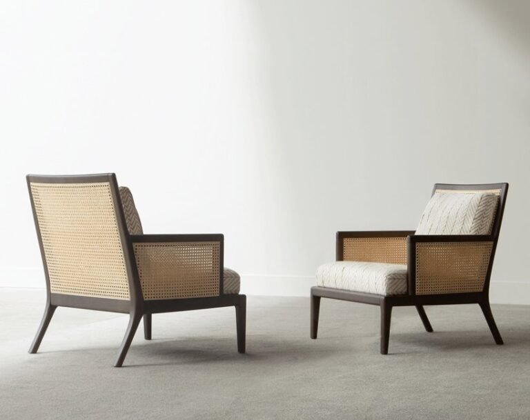Hamilton Conte armchairs with cane backs